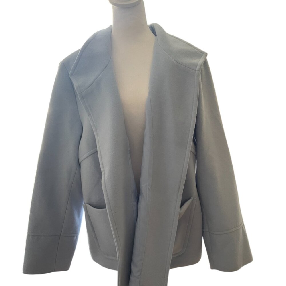 Chicos Womens Blue Diamond Everyday Plush Open Front Jacket Woman’s Size 3